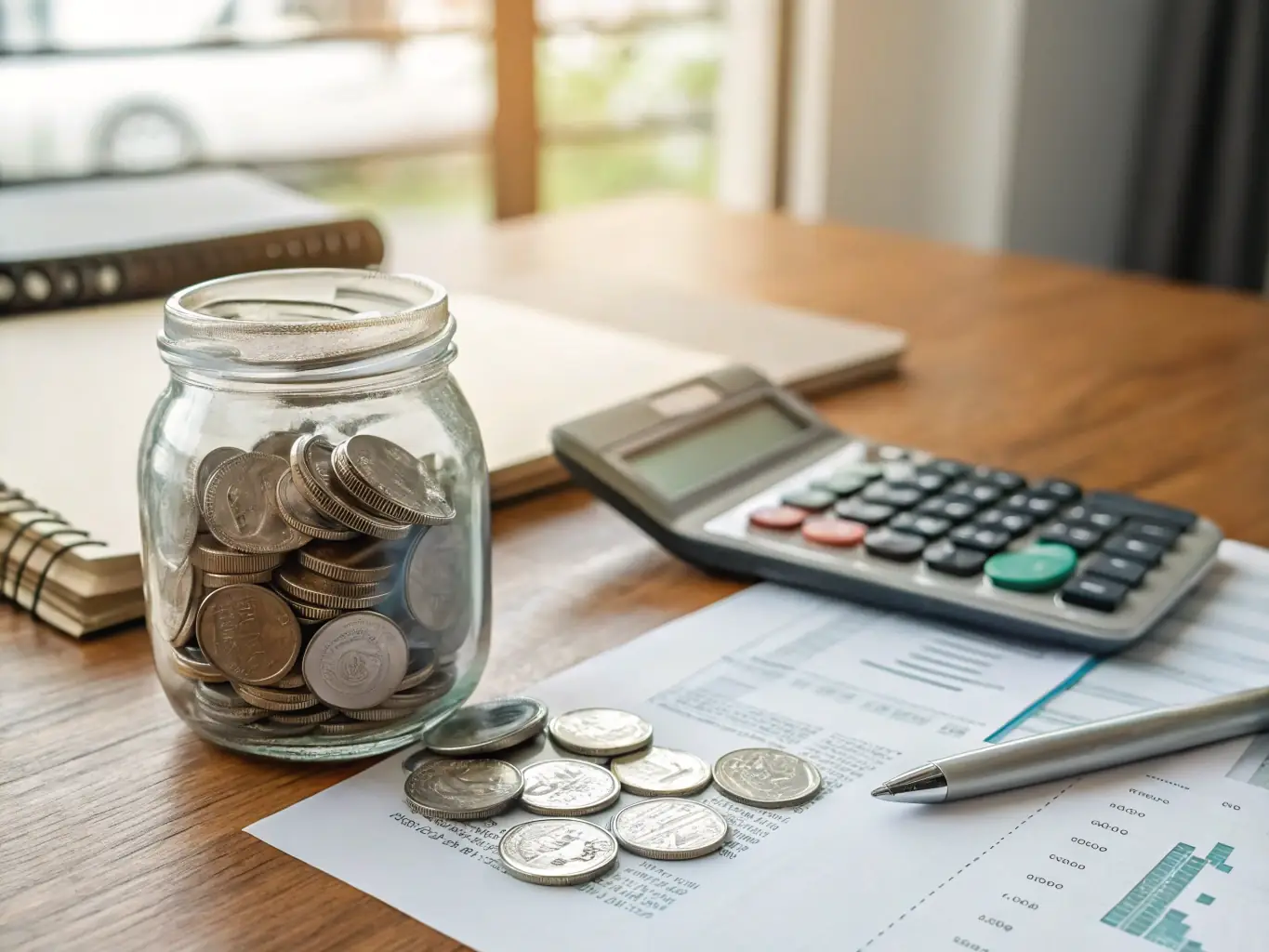 A visual representation of a savings jar filling up with coins, symbolizing effective saving strategies and financial growth.